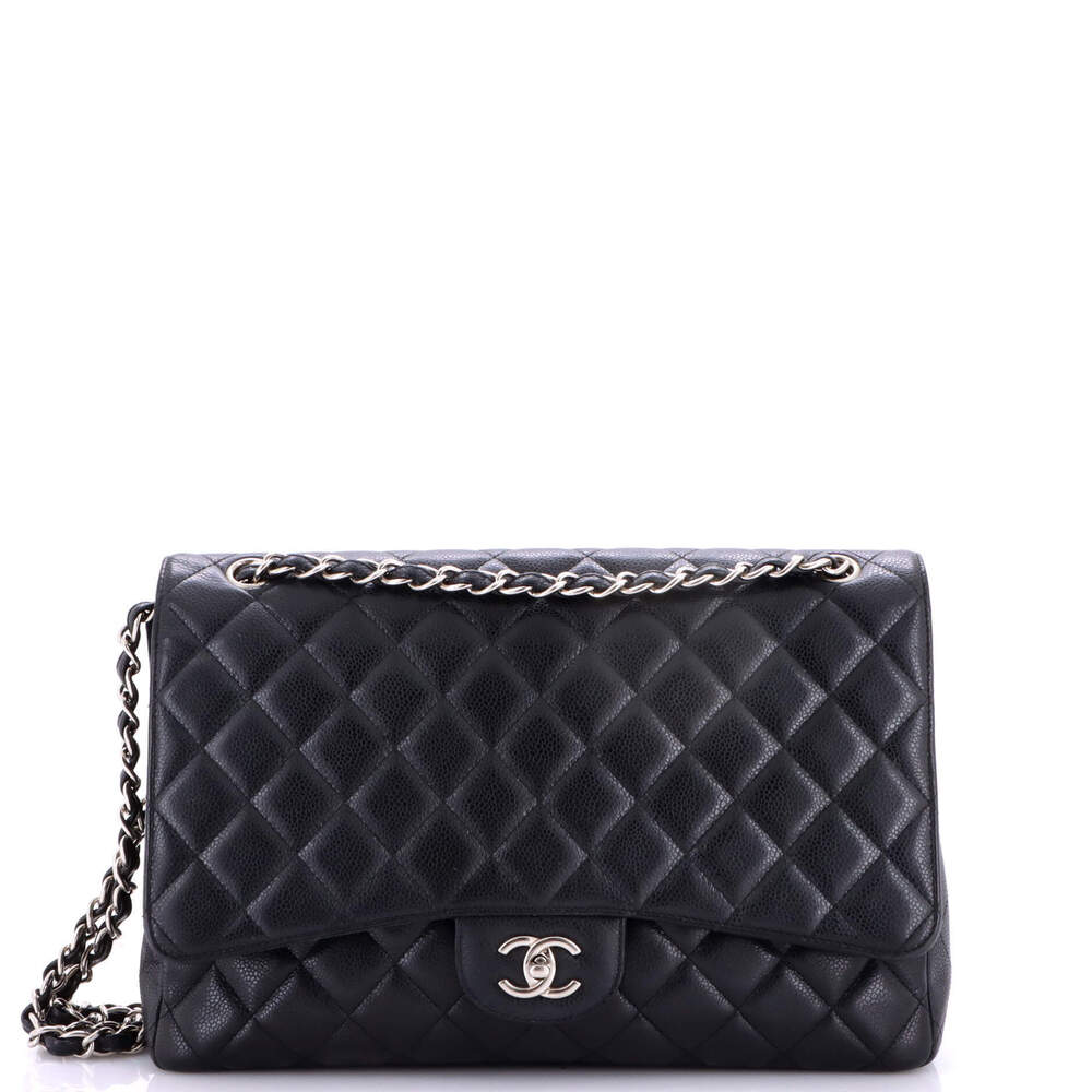 Chanel Maxi Classic Single Flap Bag Quilted Caviar